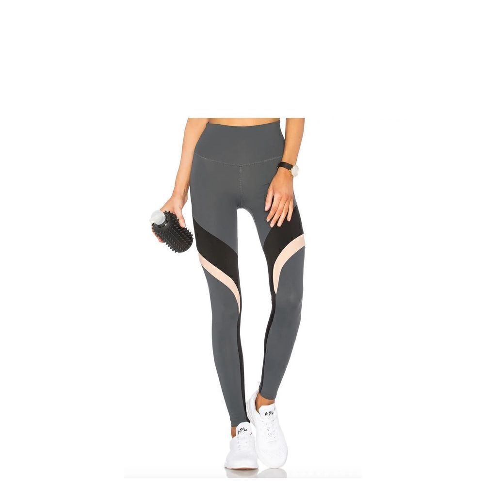 REN Lexi Leggings High Waisted Legging XS & Bra Skye Set S Charcoal Black & Nude - Picture 5 of 9